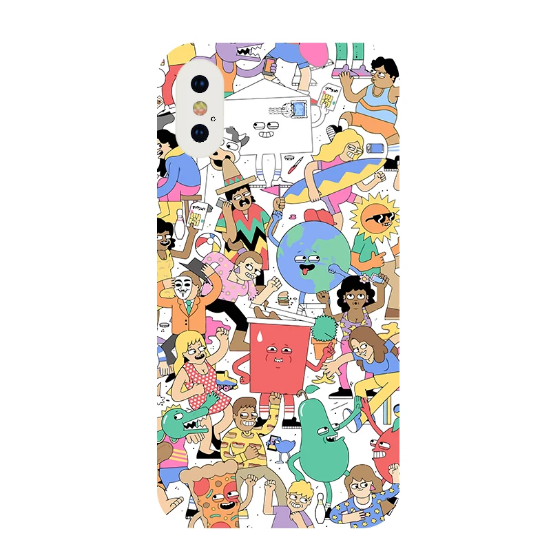 

Cartoon illustration style Phone Case For OPPO Find X2 pro RENO 5 pro K7x For Realme gt X2 X7 pro comic mobile shell back cover