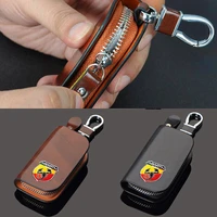 new leather car key case for fiat abarth 500 punto stilo 124 125 holders fashionable gifts for men key case cover remote cover