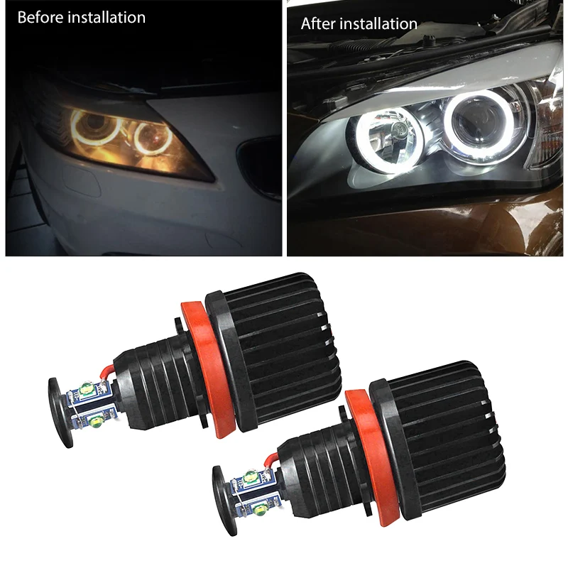 2 шт. светодиодные лампы H8 ангельские глазки для BMW E60 528i 528xi 535i 535xi 550i E61 E63 E64