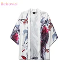 Женское и мужское кимоно, в японском стиле Харадзюку, черно-белое свободное, топы, рубашки, азиатская одежда, летний пляжный кардиган, большие размеры, 2020