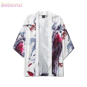 Женское и мужское кимоно, в японском стиле Харадзюку, черно-белое свободное, топы, рубашки, азиатская одежда, летний пляжный кардиган, большие размеры, 2020