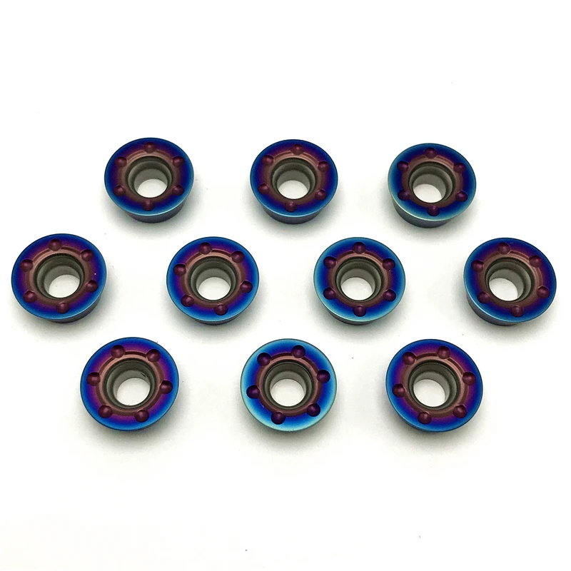 Herramienta de torneado de fresado de carburo RDMT1204, torno de metal de alta dureza de recubrimiento Nano, inserto de torneado, CNC, RDMT 1204