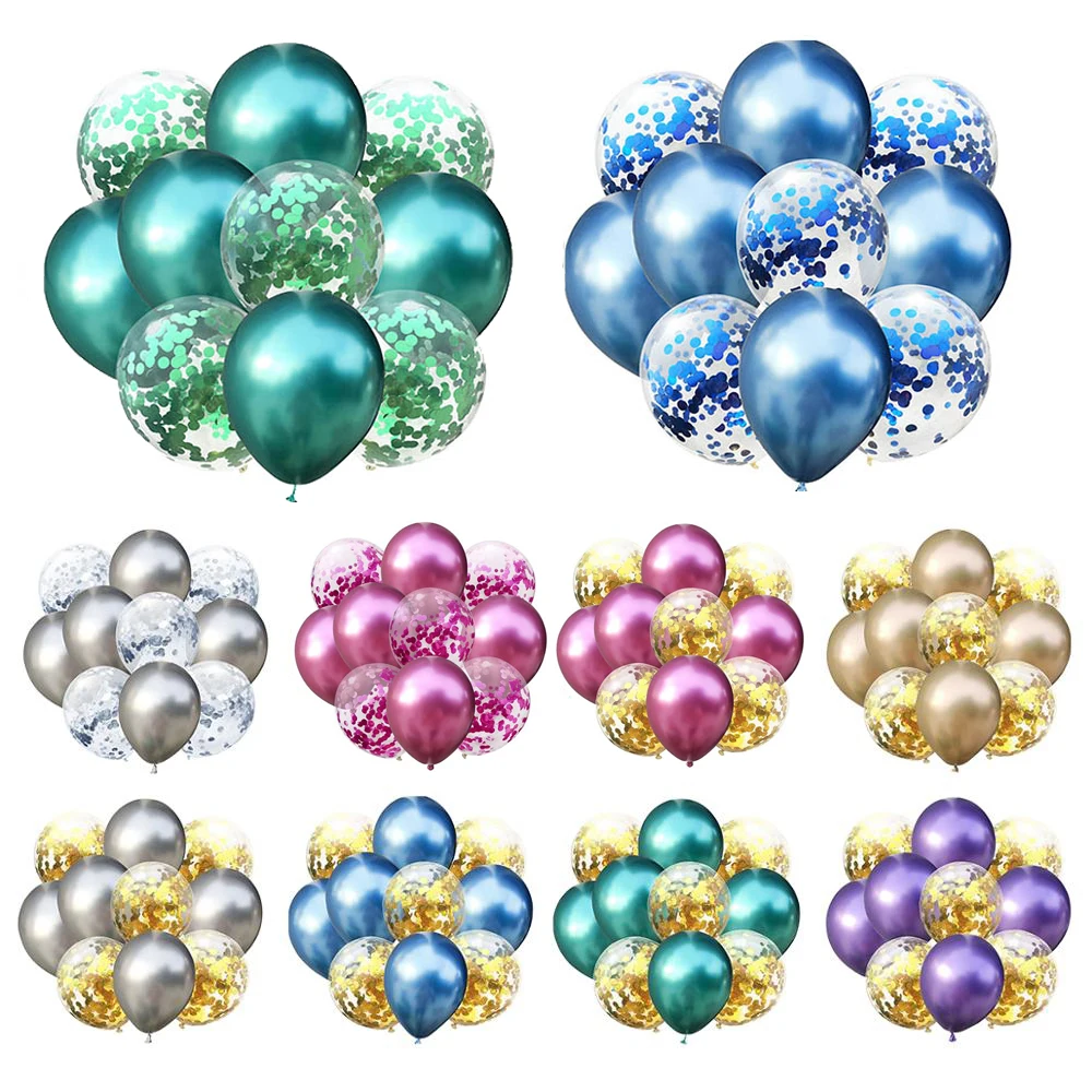 

10 шт., блестящие металлические блестящие воздушные шары