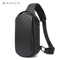 BANGE New Multifunction USB Crossbody Bag Shoulder Bag Man TPU Waterproof Travel Sling Messenger Pack Chest Bag for Male