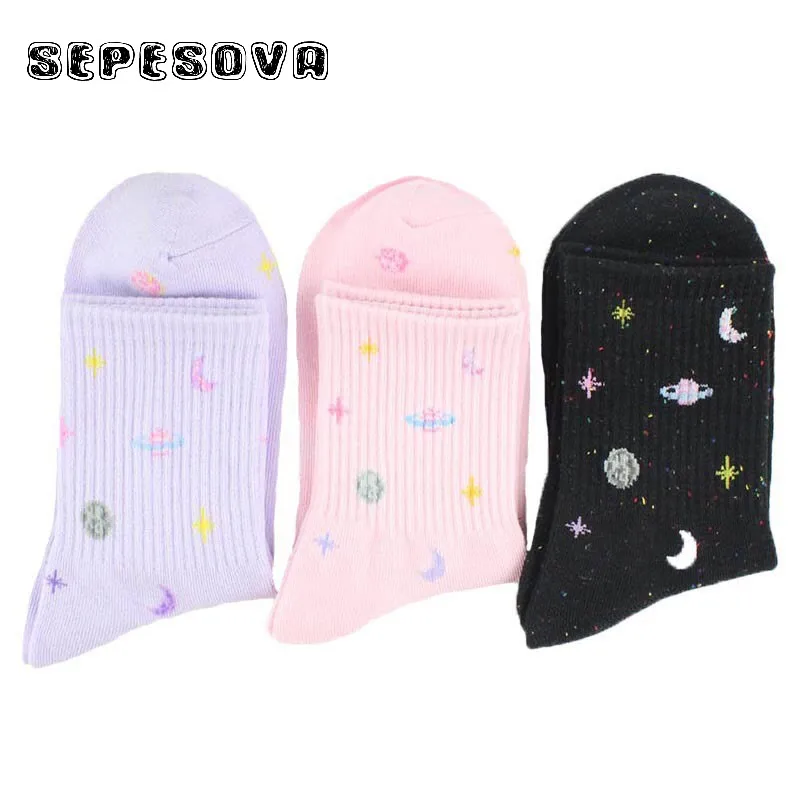 

Winter Star\moon Women\x27s Socks Comfortable Cotton Short Casual Black\white Sock Stylish Blend Elastic Warm Resistant Lady Sox