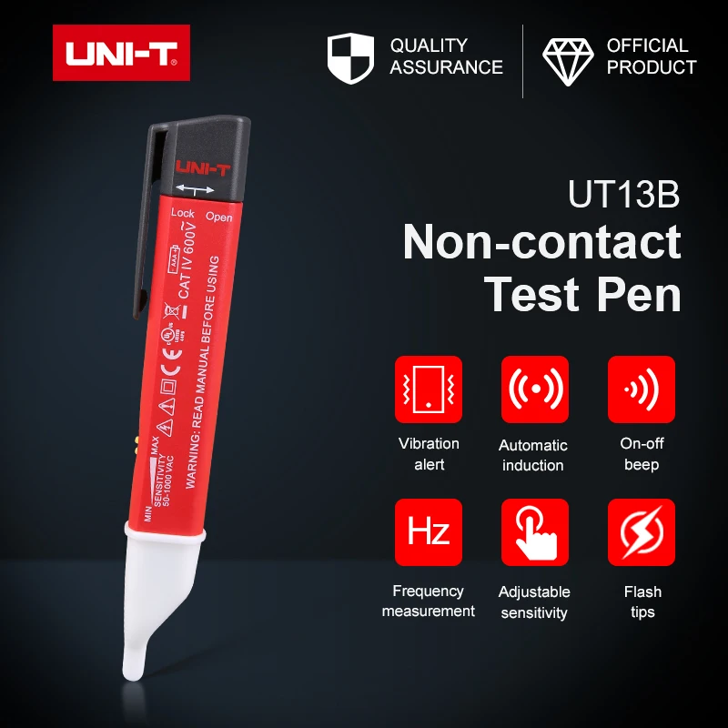 Фото Бесконтактный Индуктивный тестовый карандаш напряжения переменного тока UT13B
