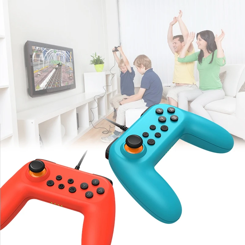 

DOBE FOMIS электроники геймпад проводной геймпад для Nintendo консолью коммутатора красного и синего цветов Джойстик-контроллер Аксессуары для пер...