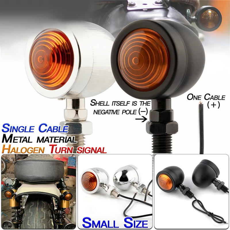 

2PCS Bullet Motorcycle Turn Signals Indicator Light 12v Motor Blinker Lamp