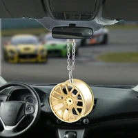 car ornaments metal wheel hub flywheel hanging hip hop auto interior rear view mirror decoration pendant dangle trim accessories