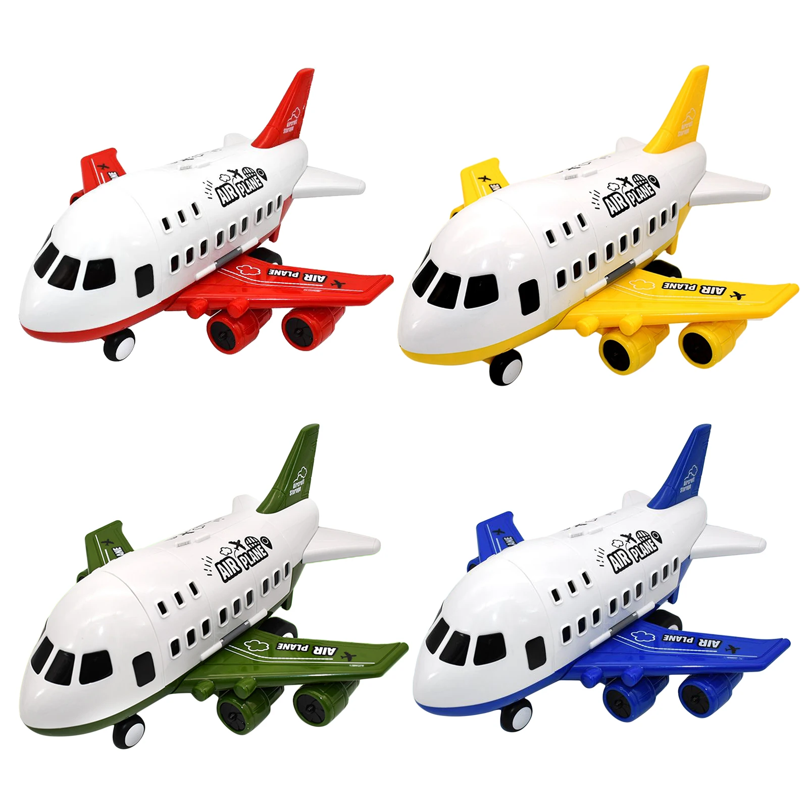 

6 Vehicles Set in Large Aircraft Passenger Plane Toy for Kids Air Freighter Toys