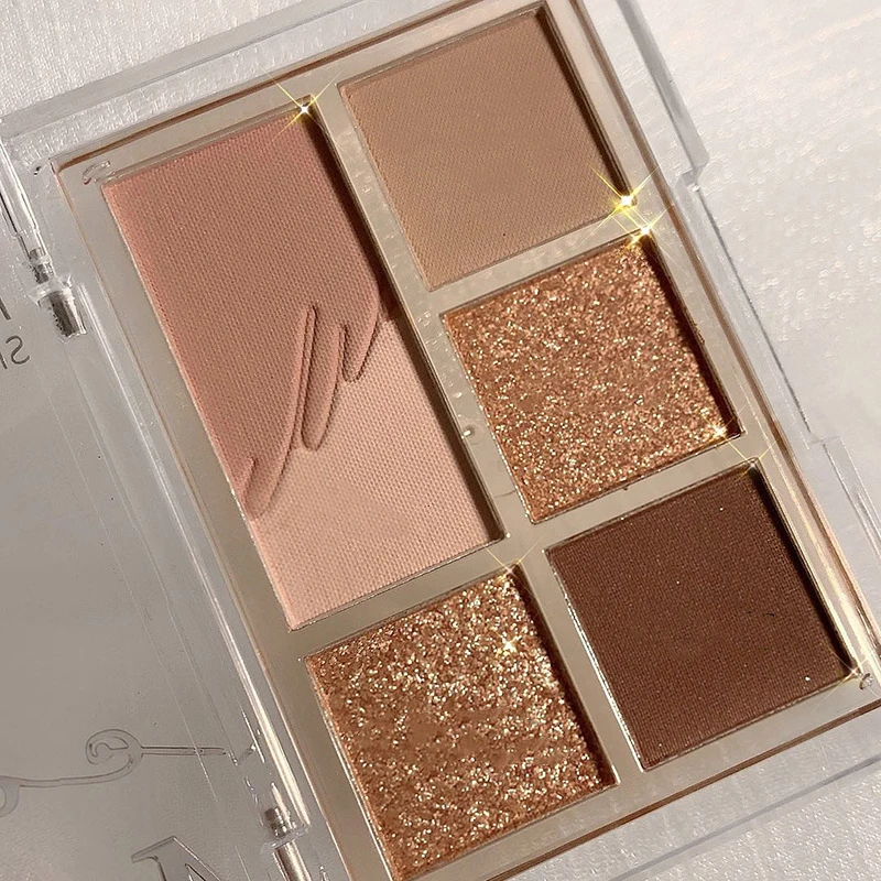 Палитра теней для век 6 цветов подсвечивающие миниатюрные летние сухие тени