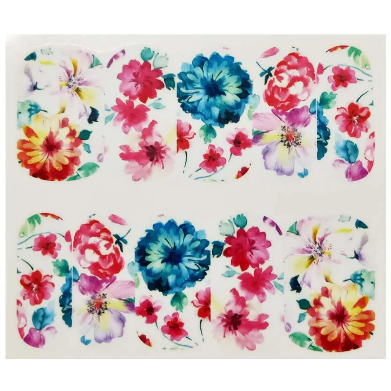 Стильная зеленая наклейка для ногтей Цветочная Слайдеры дизайна украшение