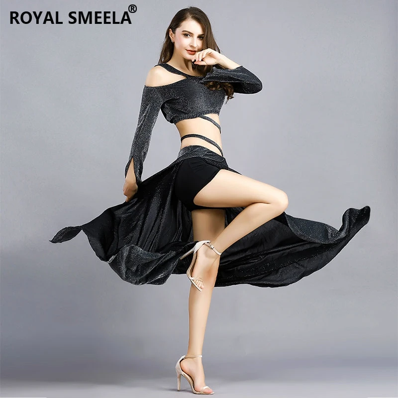 Производительность Практика одежда Топ для танца живота + Разделение юбка