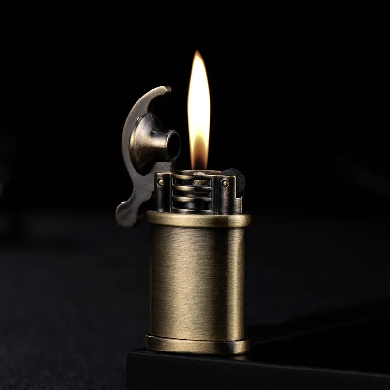 

Compact Mini Old-fashioned Kerosene Lighter Grinding Wheel Open Flame Lighter Rolling Trays Smoking Accessories for Weed Briquet