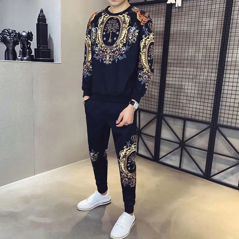 Пуловер с цифровой печатью и длинным рукавом свободный трендовый Универсальный