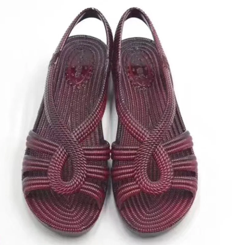 

Women Sandals PVC Flat New Open Toe Beach Female Jelly Shoes Solid Women Footwear Casual Platform Cut Out Comfy Ladies Sandals