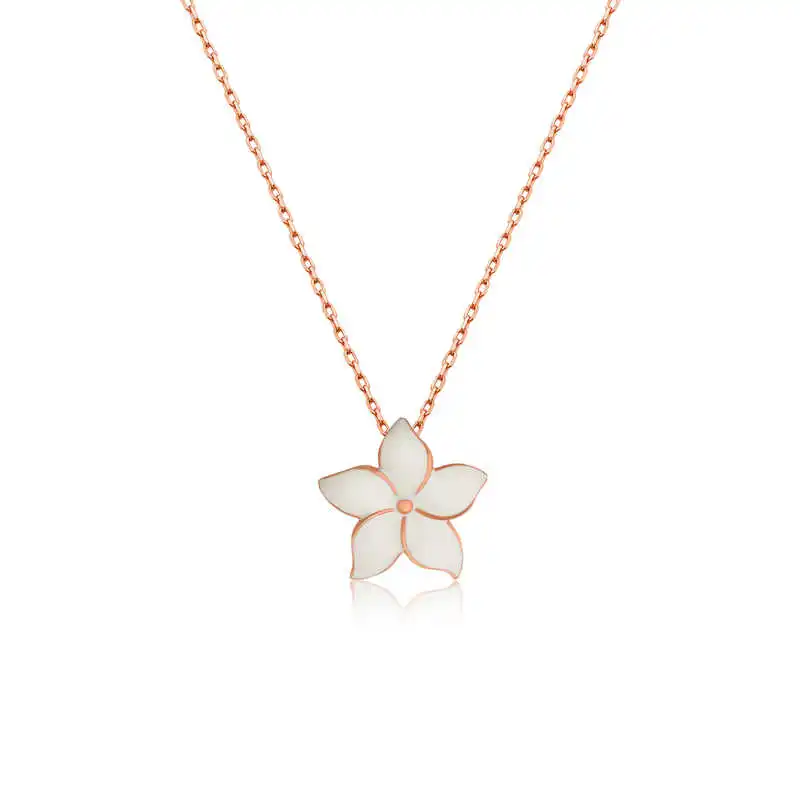 

Real Silver 925 Jewelry Silver Jasmine flower Women 'S Necklace