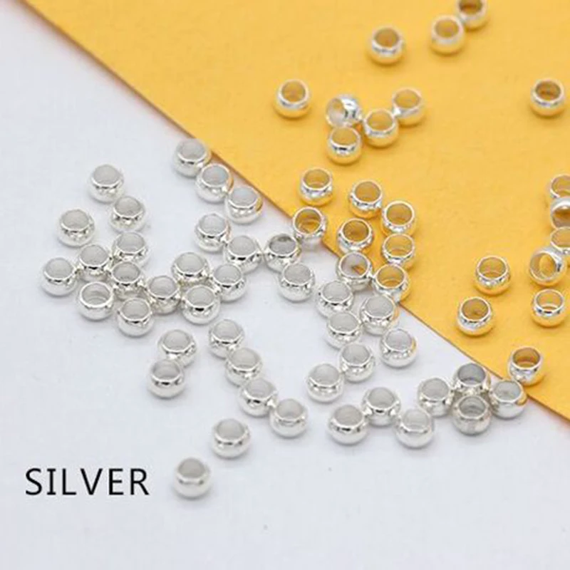 1000p 2 мм 5 3 Позолоченные бронзовые медные Круглые Обжимные концевые бусины