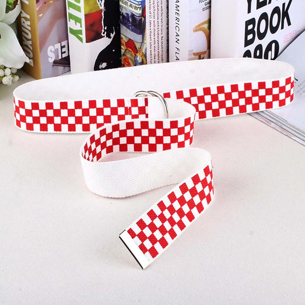 Red Canvas Belts Модные холщовые ремни для женщин, пояс 130 см, большие клетчатые пояса, регулируемый пояс для улицы, нейлоновые стильные ремни унисекс - Цвет: Red Canvas Belts