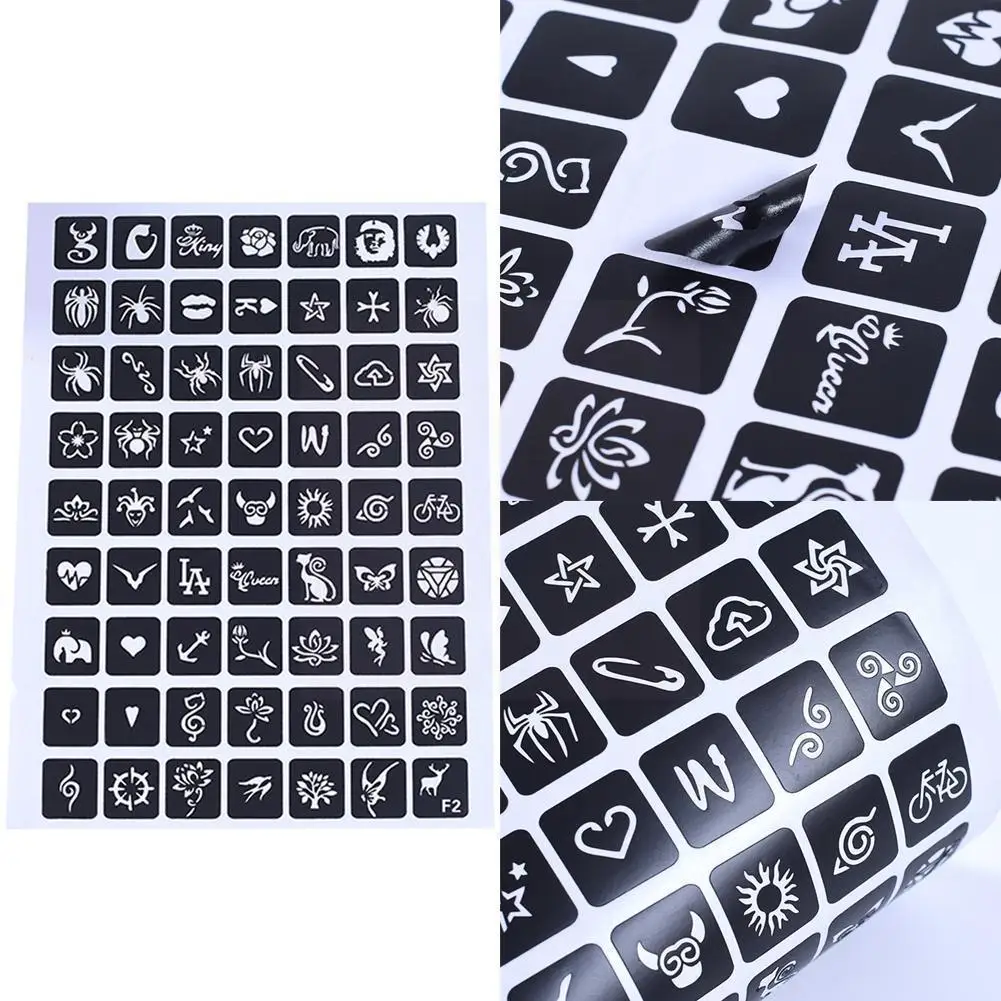 Тату с хной блестящий трафарет татуировкой для девочек детей рисования цветами