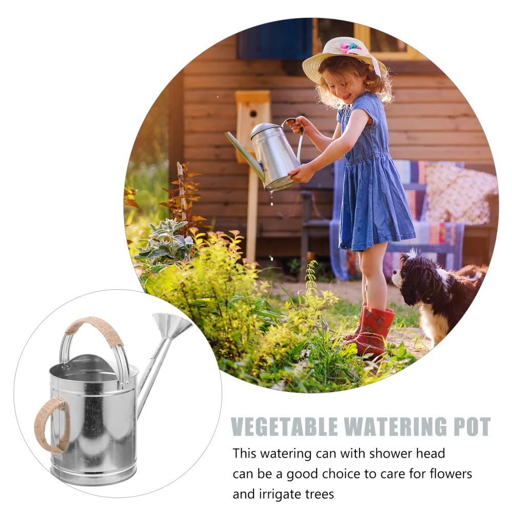 

5L Modern Style Watering Pot Iron Long Mouth Water Cans Gardening Watering