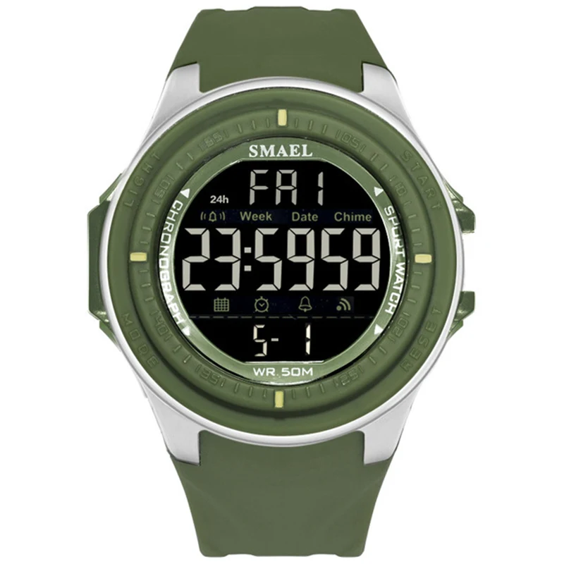 

SMAEL Men's Watches Outdoor Sport Watch 50M Waterproof Chronograph Digital Wristwatches Alarm Clock Montre Homme Watch for Men