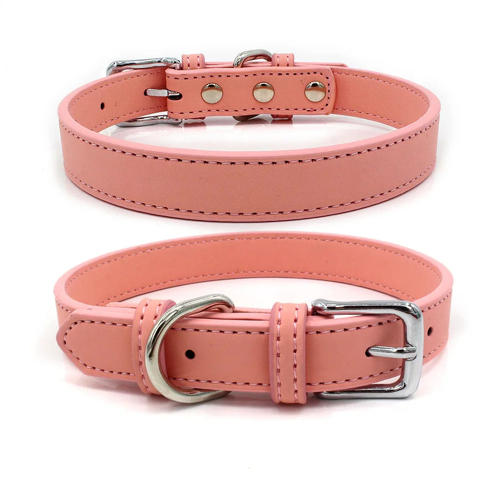 

5 Colors New PU Leather Pet Collar Comfortable Skin Feel For Small and Medium Dog Collars Cat Collars Pet Products Dog Supplies