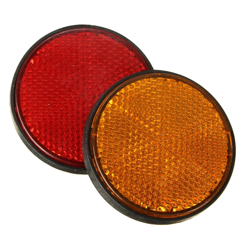 

2pcs 2inch Round Red and Orange Reflectors Universal For Motorcycle ATV Bike Dirt Bike