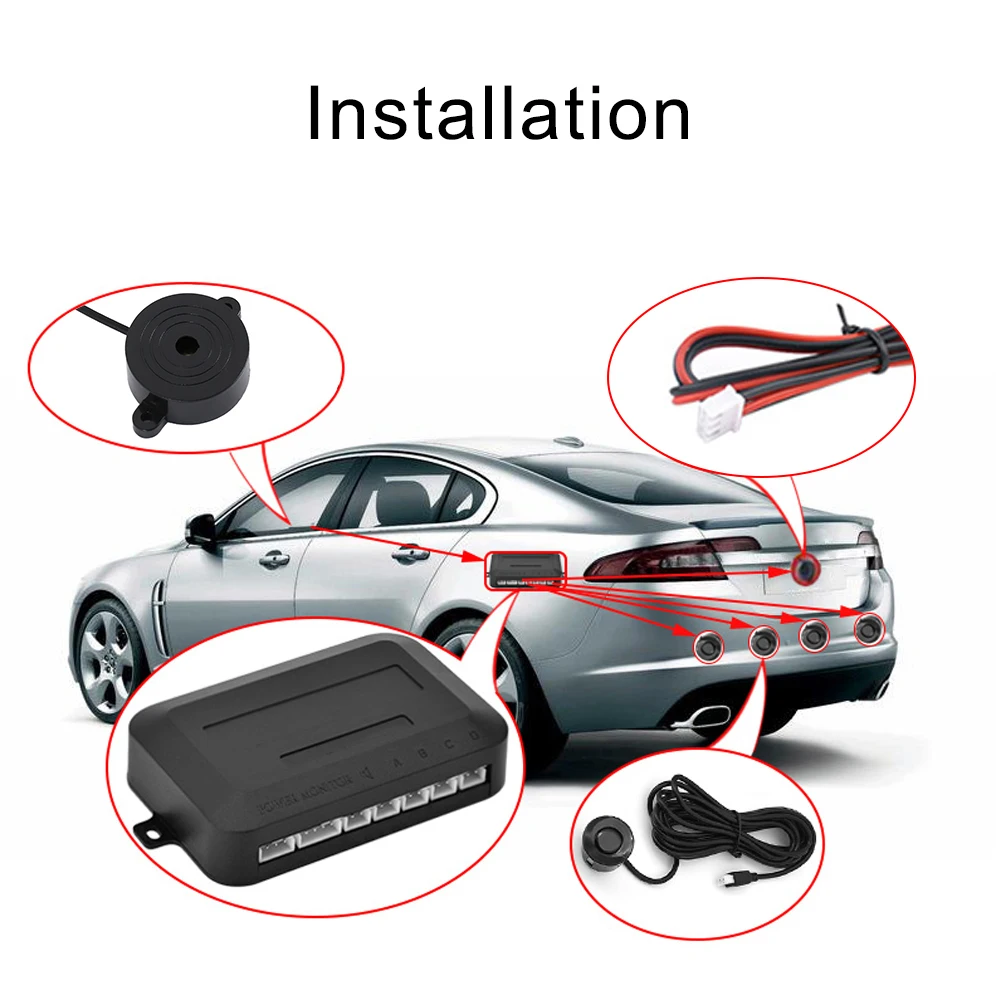 

Car 4-Probe reversing sensor, pure buzzer, 22mm reversing radar, reversing radar warning tone, 12V voltage parking radar