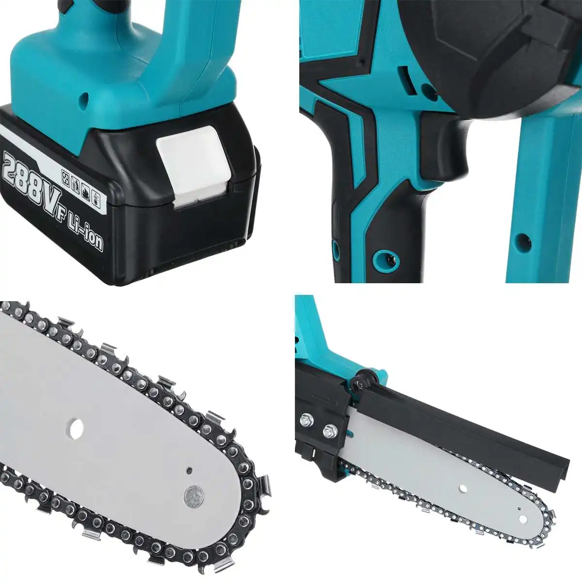 

8 Inch 288V 1500W Rechargeable Electric Saw Chainsaw Brushless Motor with 2 Batteries Woodworking Cutter Tool For Makita Battery