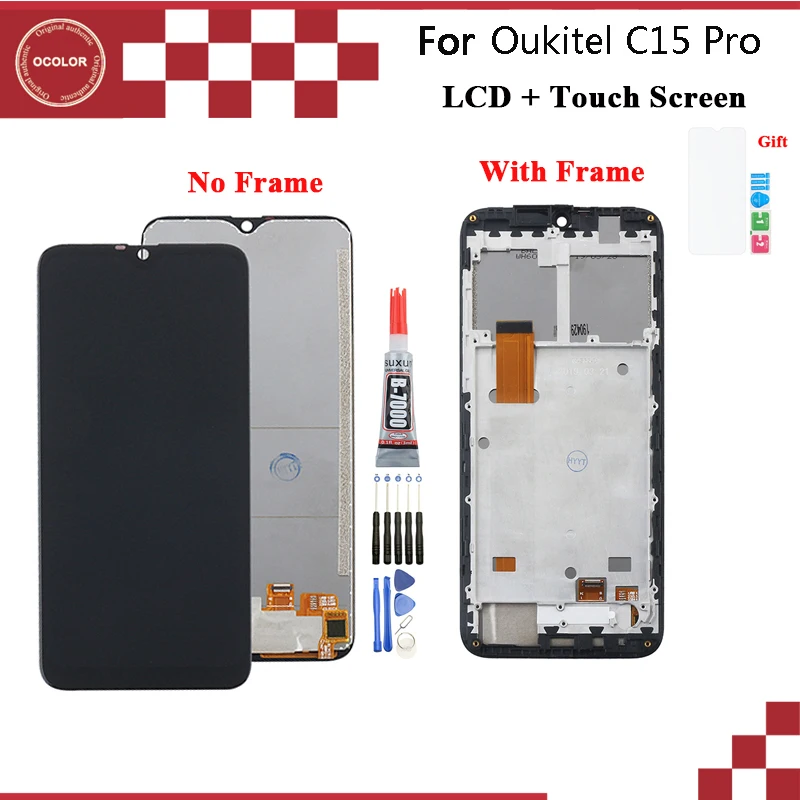 Ocolor для Oukitel C15 Pro ЖК-дисплей и сенсорный экран с рамкой дигитайзер в сборе для Oukitel C15 Pro ЖК-экран+ Инструменты+ пленка