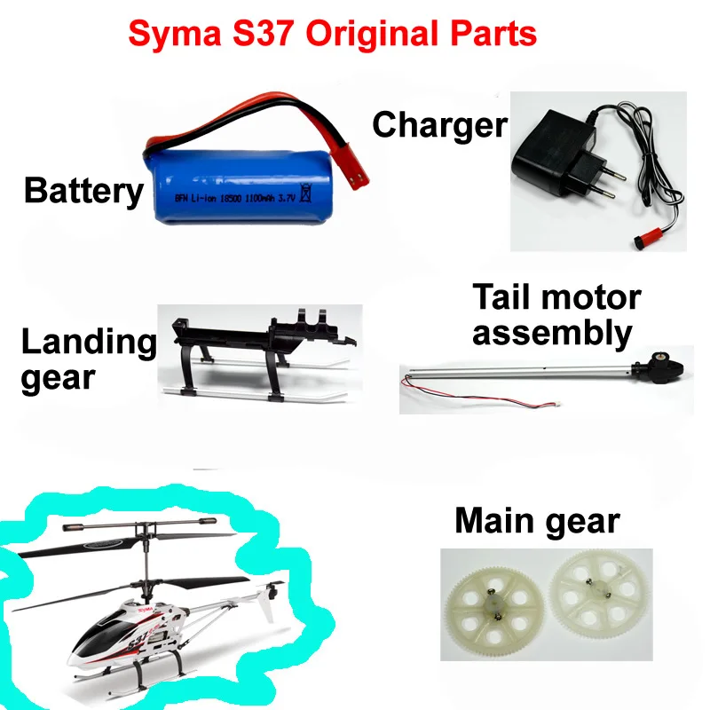 

Syma S37 Remote Control Aircraft Parts S37 Battery Charger Landing Gear Tail Motor Assembly Main Gear