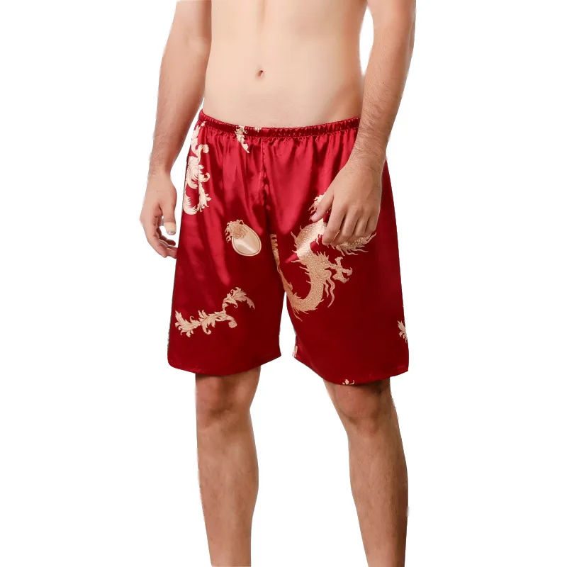 red Shorts 5XL 4XL, комплект из двух предметов, большой размер, мужской сексуальный халат и женский комплект одежды для сна, парный халат, набор женских пижам, платье, туника, шелковое платье, комплект для сна - Цвет: red Shorts