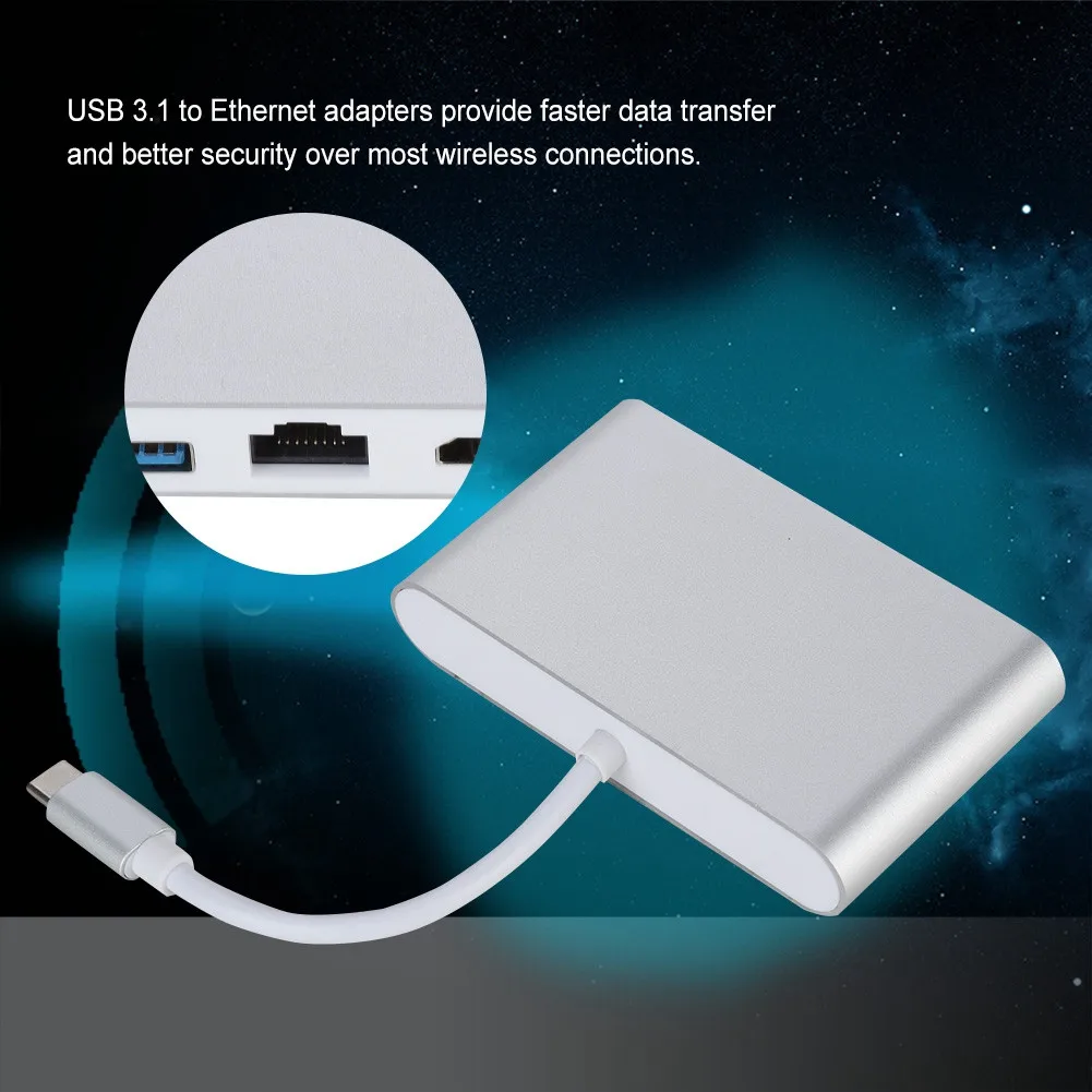 Новый концентратор USB 3.0 Type-C для HDMI 4K + RJ45 Gigabit Ethernet 3 1 | Компьютеры и офис