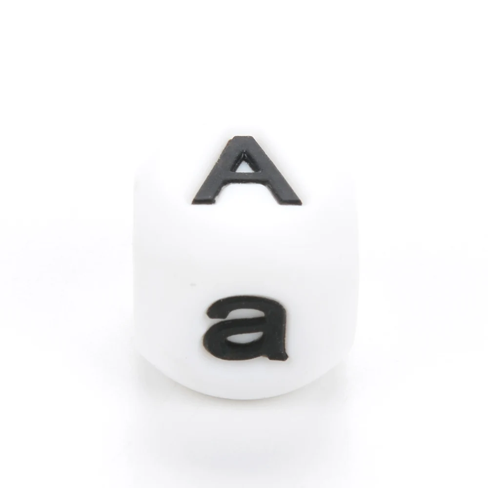 LOFCA-Cuentas de silicona para mordedores de beb&eacute;, abalorios sueltos sin BPA, letras de grado alimenticio, alfabeto, para nombre personalizado, DIY, 100 Uds.-2