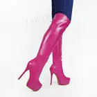 SEIIHEMсапоги на платформе; Сапоги выше колена на высоком каблуке из искусственной кожи; Женская обувь унисекс; Donne Stivali; Большие размеры 42, 44, 50, 52