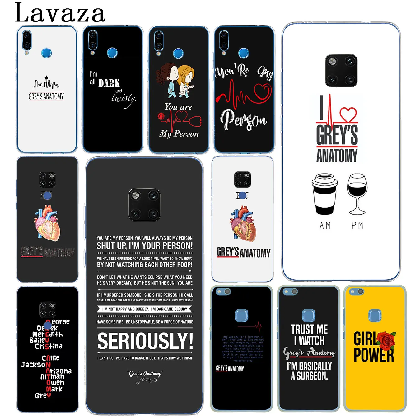 Lavaza серый анатомический хит продаж чехол для телефона Huawei Mate 30 20 Pro 10 Lite Y6 Prime Nova 5I 4