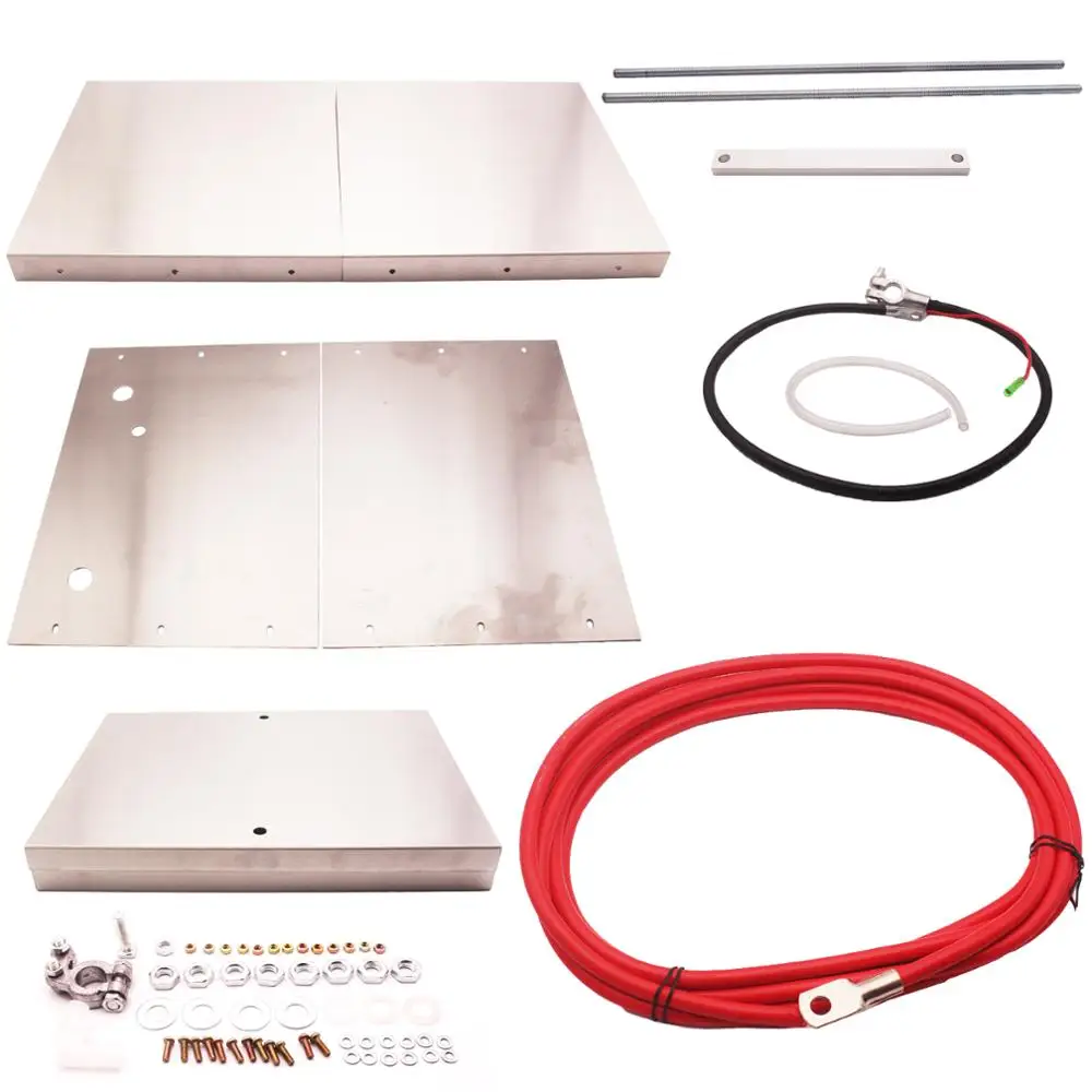 Complete Aluminum Battery Box Relocation Kit Universal Billet Street or Race |