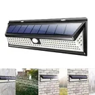 Уличный светильник настенный с питанием от солнечной батареи и пассивным ИК датчиком движения, 3 режима, водонепроницаесветильник IP65, для охранного сада, двора, 118 светодиодов