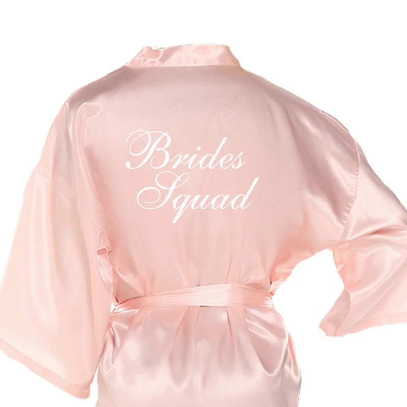 

2020 light pink New Bridesmaid Robes Bridal Robes getting married blush pinky Satin Robe women short kimono robes Wedding