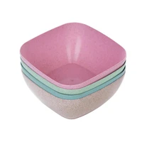 eco friendly crop wheat straw simple square shape eating bowl household tableware light bowl eating dinnerware