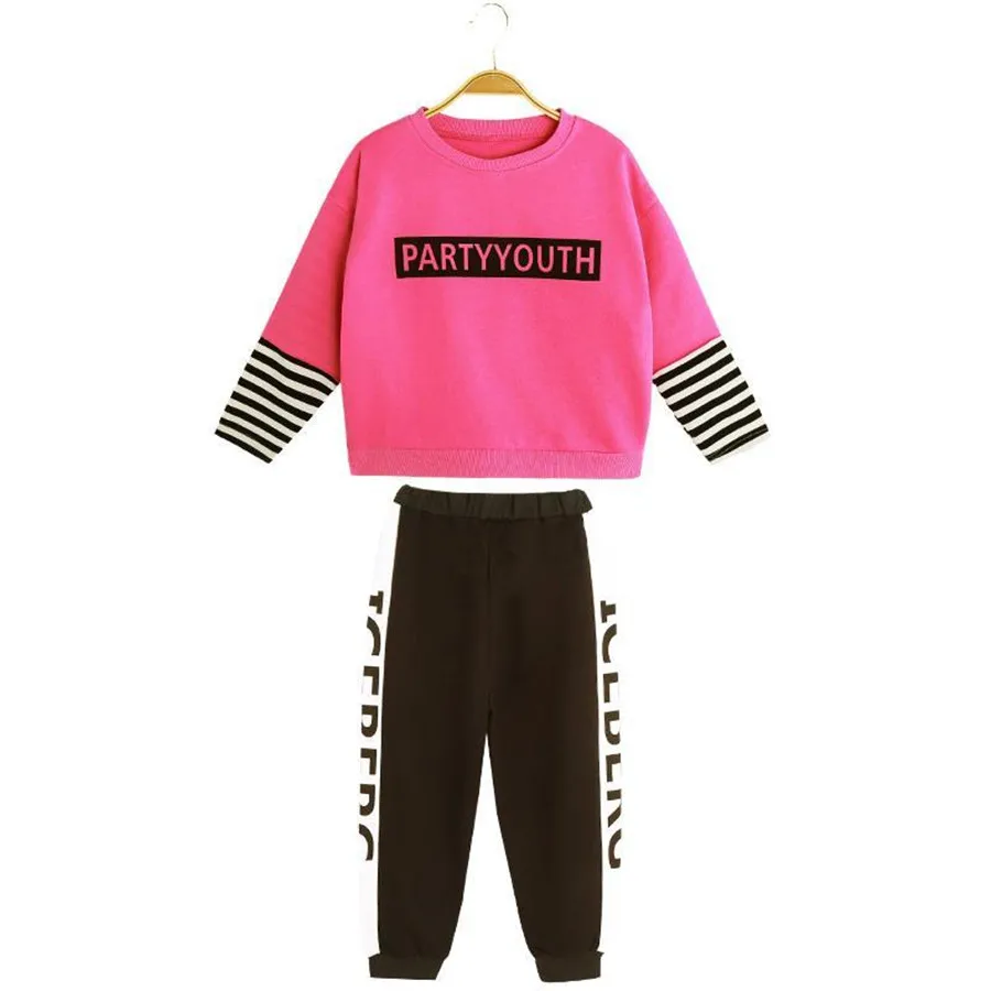 Детская одежда 2020 бокам и воротником стойкой для девочек весны/осени комплект