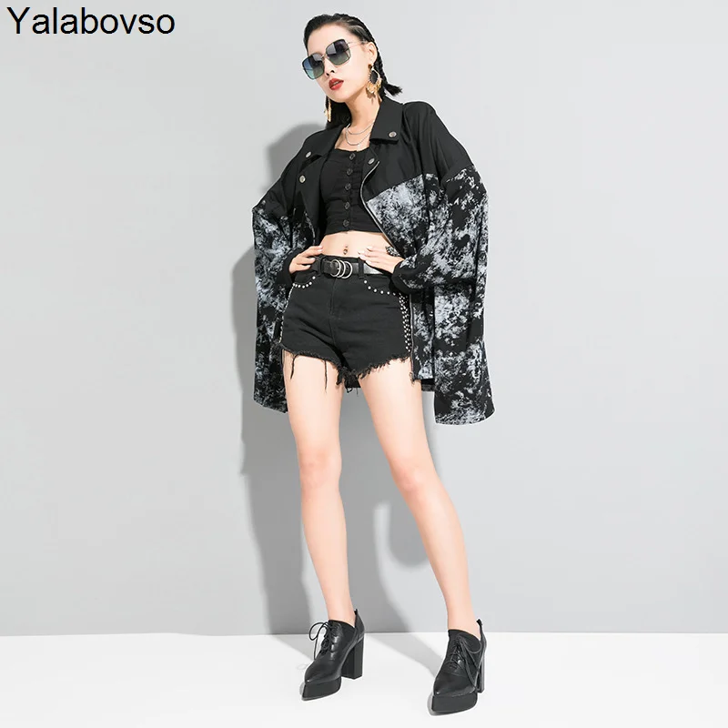 Модный уличный кардиган на молнии с лоскутным принтом ветровка рукавами летучая