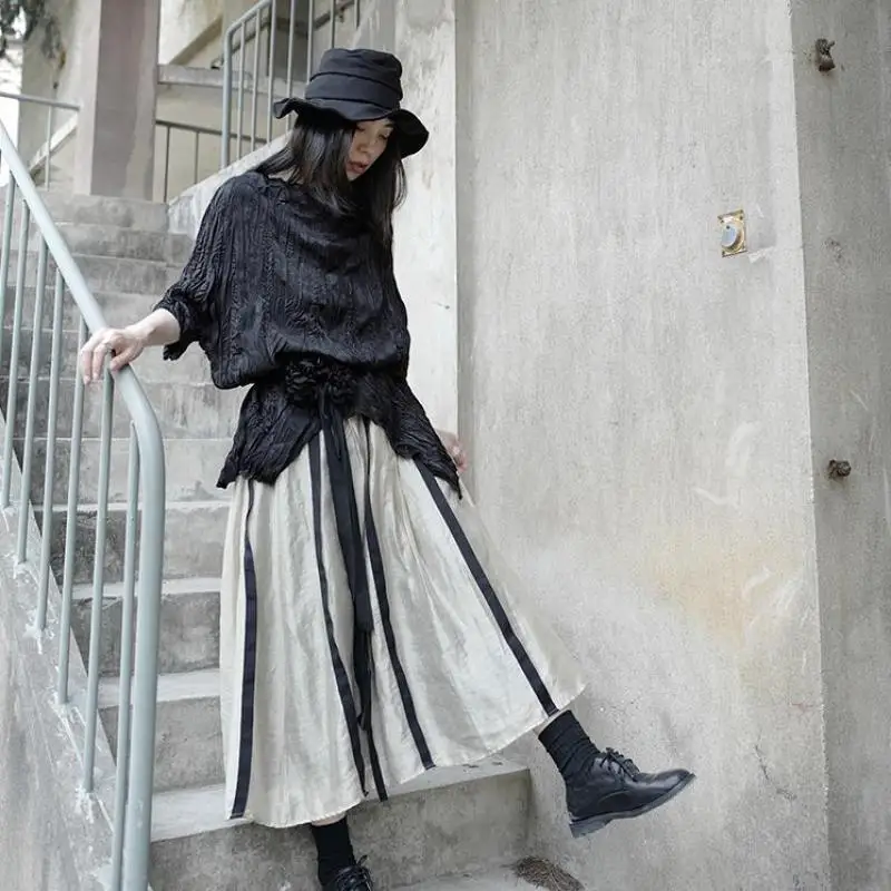 

Women Vintage Khaki Skirt Women Casual Skirts Womens Plus Size Long High Waist Skirts Autumn 2020 New Woman Clothes