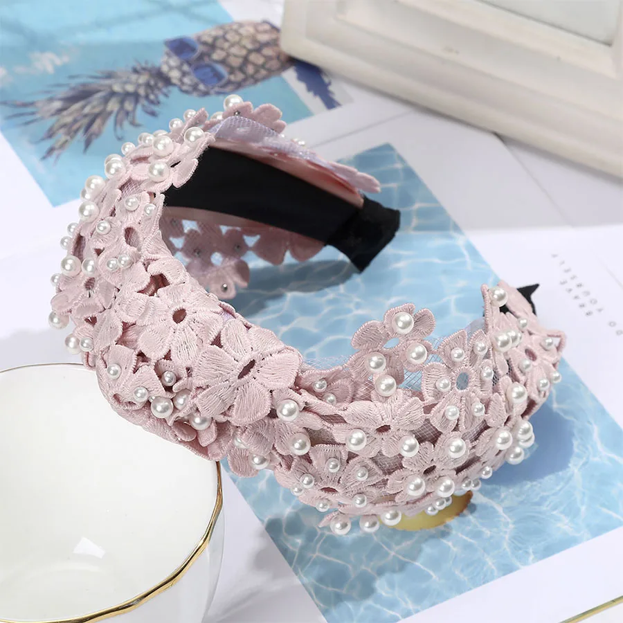 Style 11 Haimeikang Жемчужная Повязка напечатанная Коралловая ткань завязанная повязка для волос ободок для женщин Мода корейский стиль аксессуары для волос из кружева - Цвет: Style 11