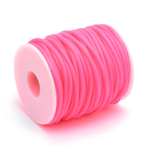 Трубчатый синтетический резиновый шнур с пластиковой катушкой для изготовления ювелирных изделий, браслетов, ожерелий, 2 мм, 3 мм, 4 мм