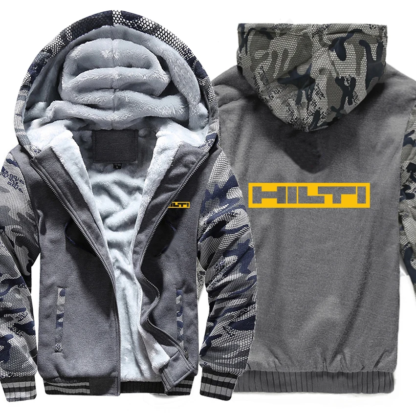 

Hilti Machine Hoodies Winter Camouflage Sleeve Jacket Men Fleece Hilti Tools Sweatshirts