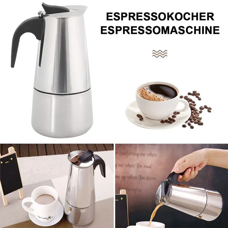 Кофеварка итальянский топ Moka эспрессо кофейник Expresso Перколятор 100/200/300 мл плита