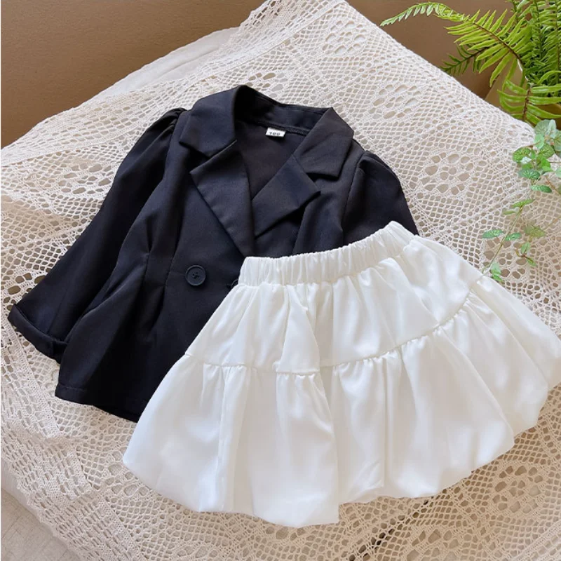 

2 шт., Детский комплект из куртки и белой юбки