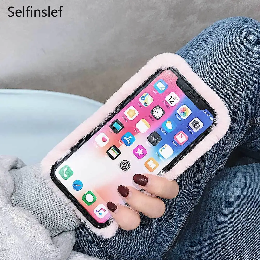 Модный женский чехол для iPhone XS Max XR X 11 Pro, подарок, ТПУ чехол, Пушистый Теплый чехол для iPhone 6, 6 S, 7, 8 Plus, мягкий чехол для телефона